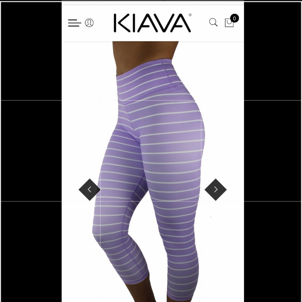 KIAVA purple striped leggings (ONLY WORN TWICE!)